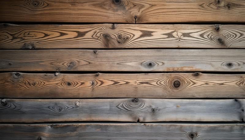 節が目立つ古い木板の木目テクスチャー