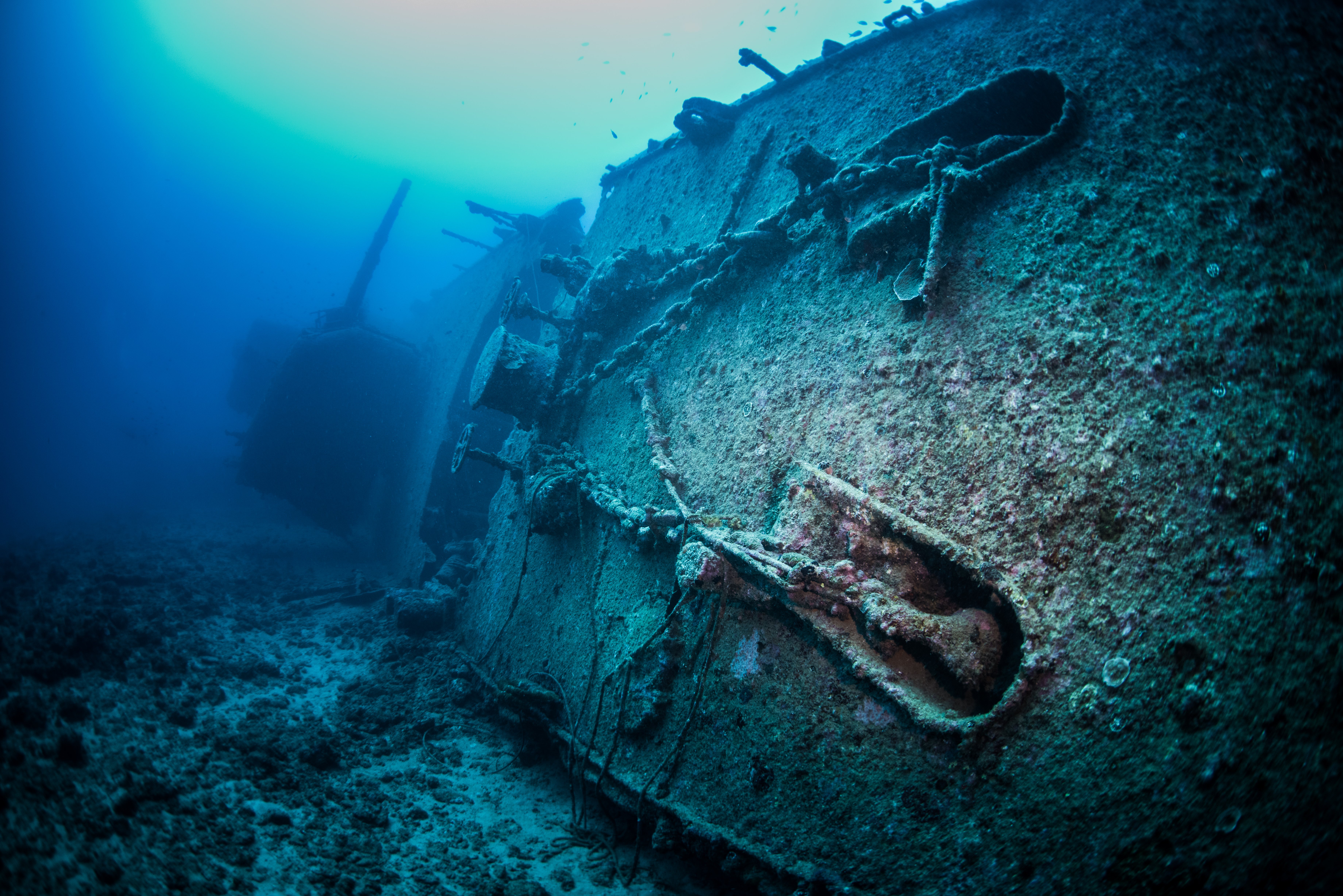 第二次世界大戦で沈んだ軍艦「USSエモンズ」の写真