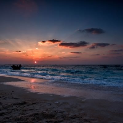 与論島の夕日の写真