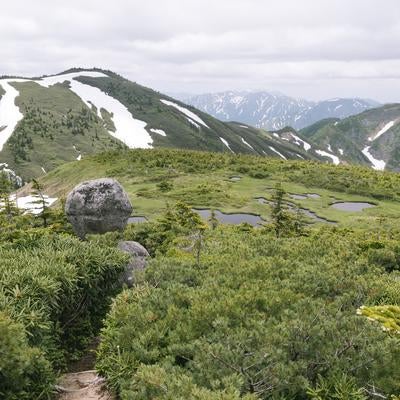 平ヶ岳山頂の玉子石の写真