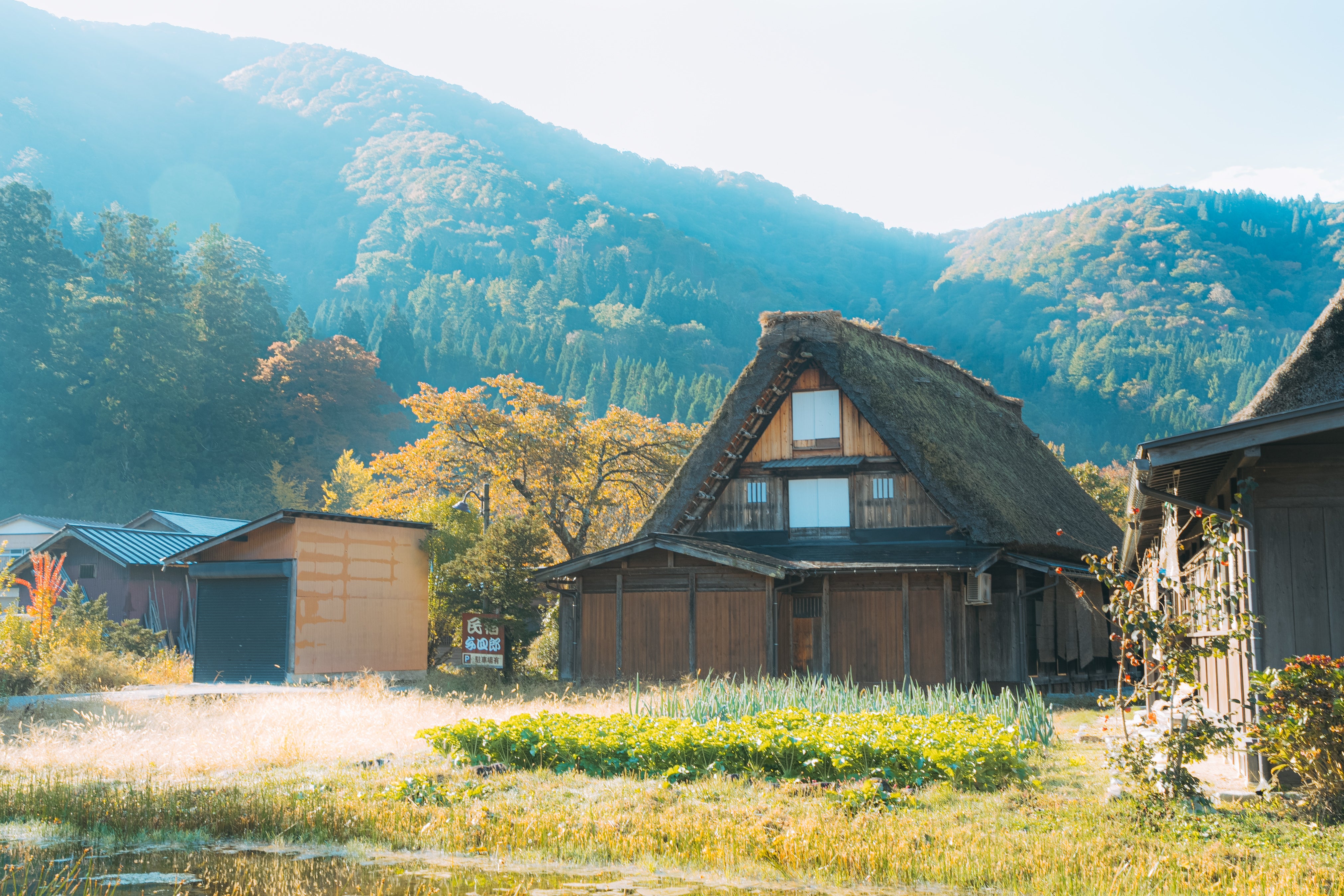 岐阜県白川郷田園に建つ合掌作りの家の無料写真素材 - ID.88882｜ぱくたそ