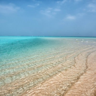 百合ヶ浜の砂洲の写真