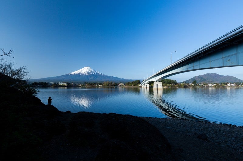 河口湖と富士山の写真