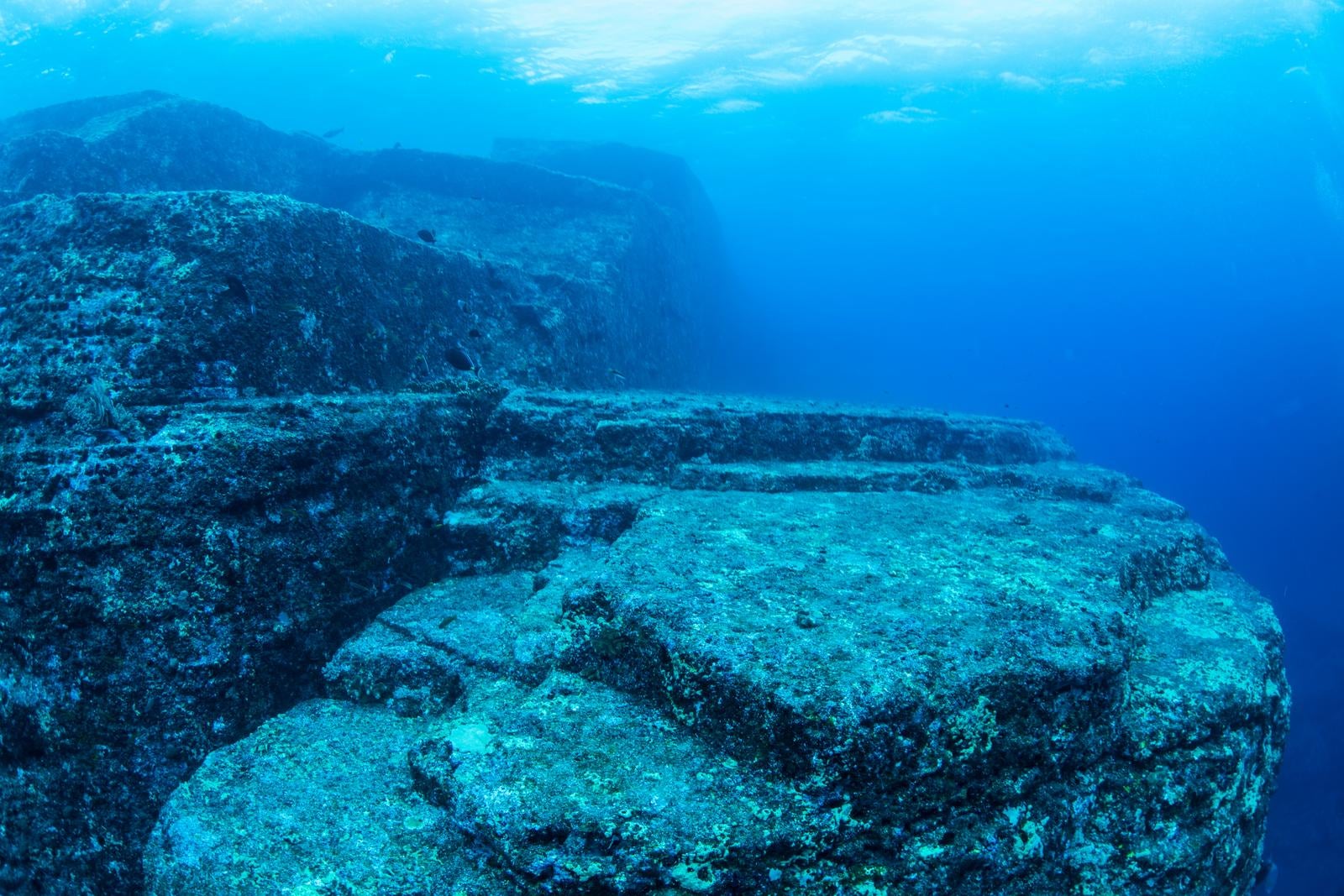 「与那国島、古代の海底遺跡の様子」の写真