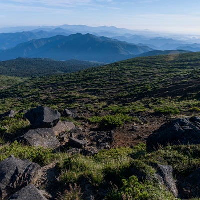 蔵王山から見る北蔵王方面の景色の写真