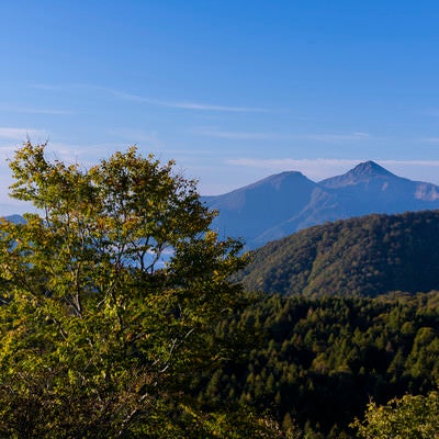 西吾妻山から見る磐梯山（ばんだいさん）の写真