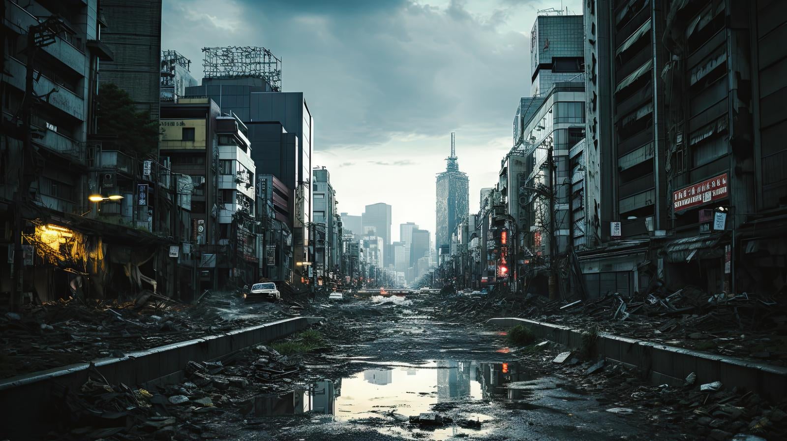 「崩壊した都市部」の写真