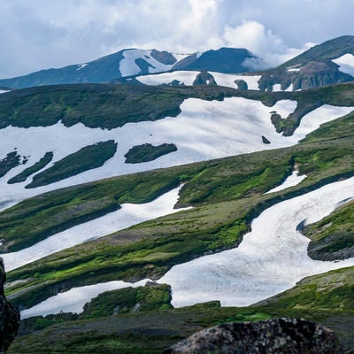 大雪山の万年雪の見せる景色の写真