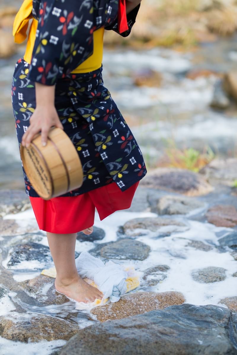 「鏡野町に伝わる足踏み洗濯」の写真