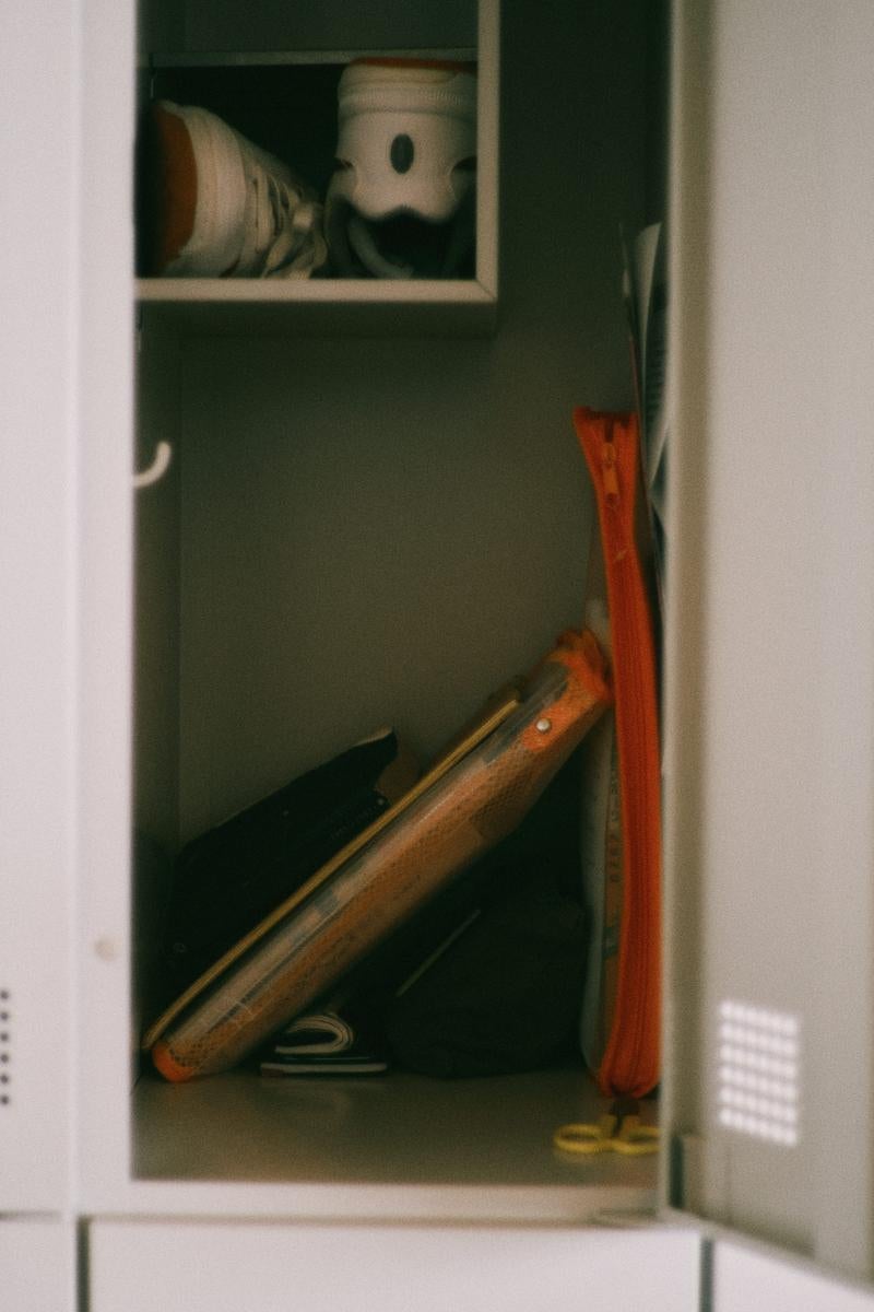 「教室の高校ロッカー」の写真