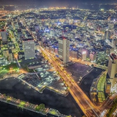 横浜の夜景（HDR）の写真