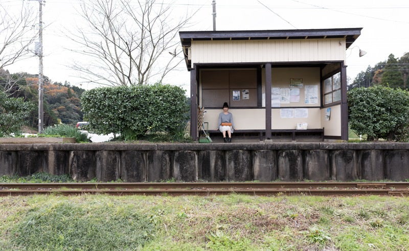 いすみ鉄道新田野駅（無人駅）の写真