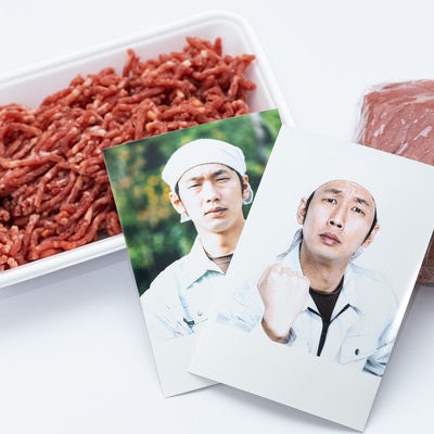 生産者の顔が見えるブロック肉とミンチ肉の写真