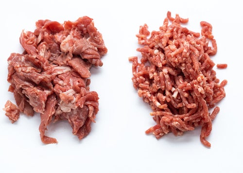 こまぎれ肉とミンチを比較の写真