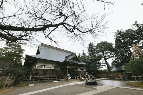 世界遺産の関山中尊寺本堂の写真