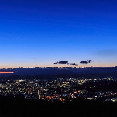 岩山公園からの盛岡市街夜景の写真