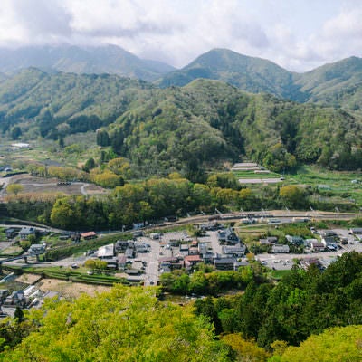 山寺展望台から見る景色の写真