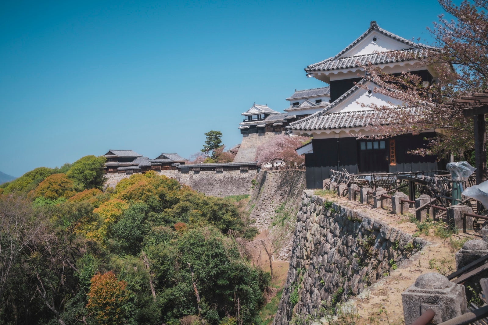 「松山城の城壁」の写真