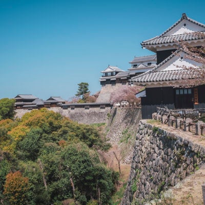 松山城の城壁の写真