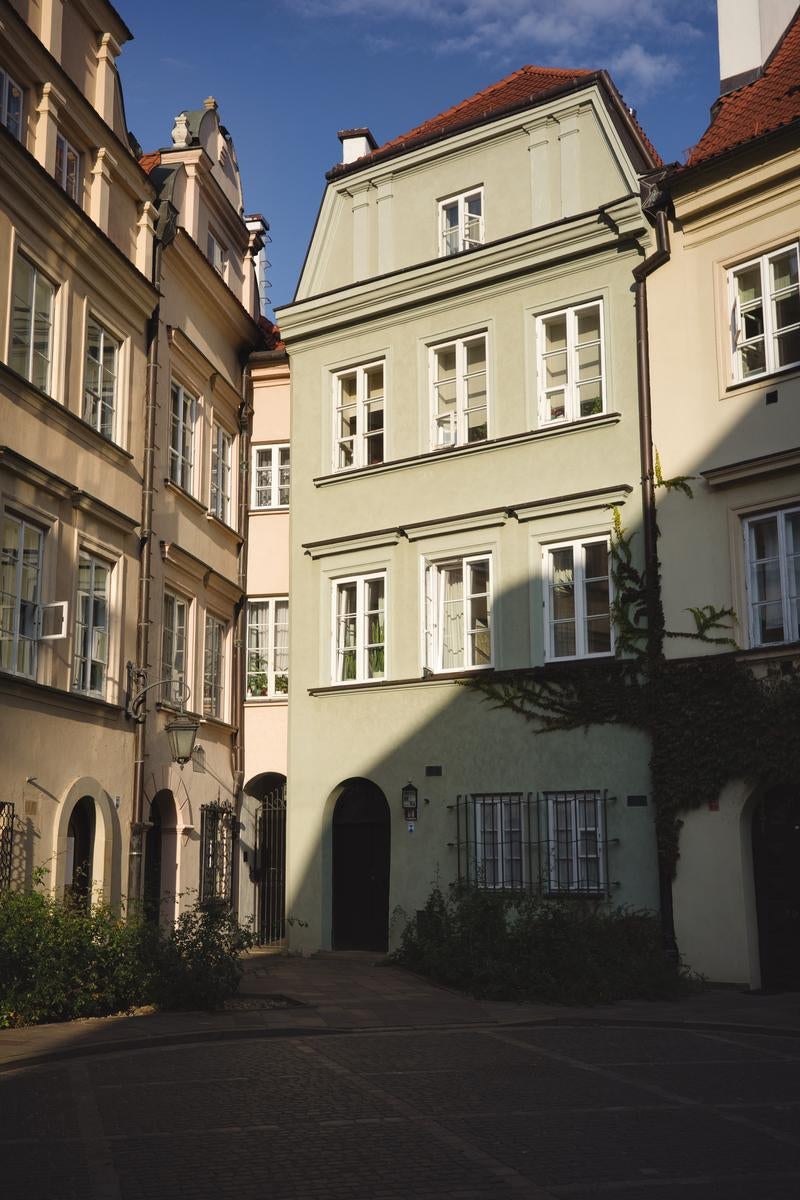 Afternoon Light and Shadow on Historic Buildings in Warsaw