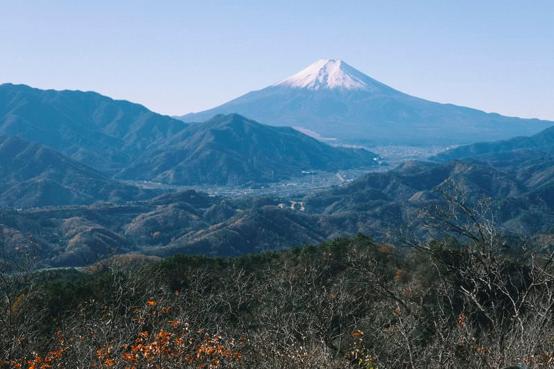 高川山から見る富士山の写真