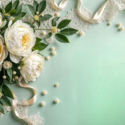 ウェディングを彩るホワイトフローラルアレンジメントの写真