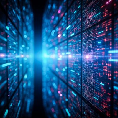 データセンターのサーバールーム風の写真