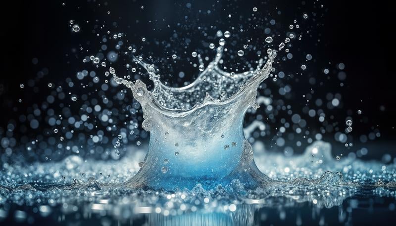 王冠型に弾ける水しぶきとスプラッシュ