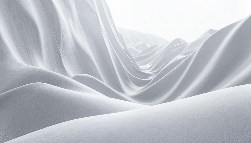 陰影を帯びたドレープ状の光沢布地