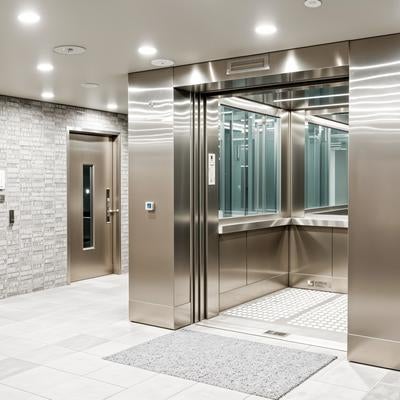 清潔感あふれるマンションのエレベーター前の写真