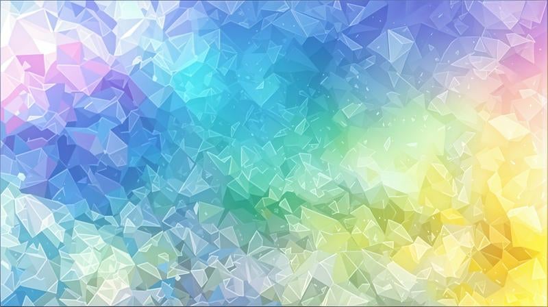 未来感あふれる虹色のジオメトリックの写真