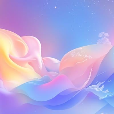 なめらかに溶け合うパステルカラーの曲線の写真