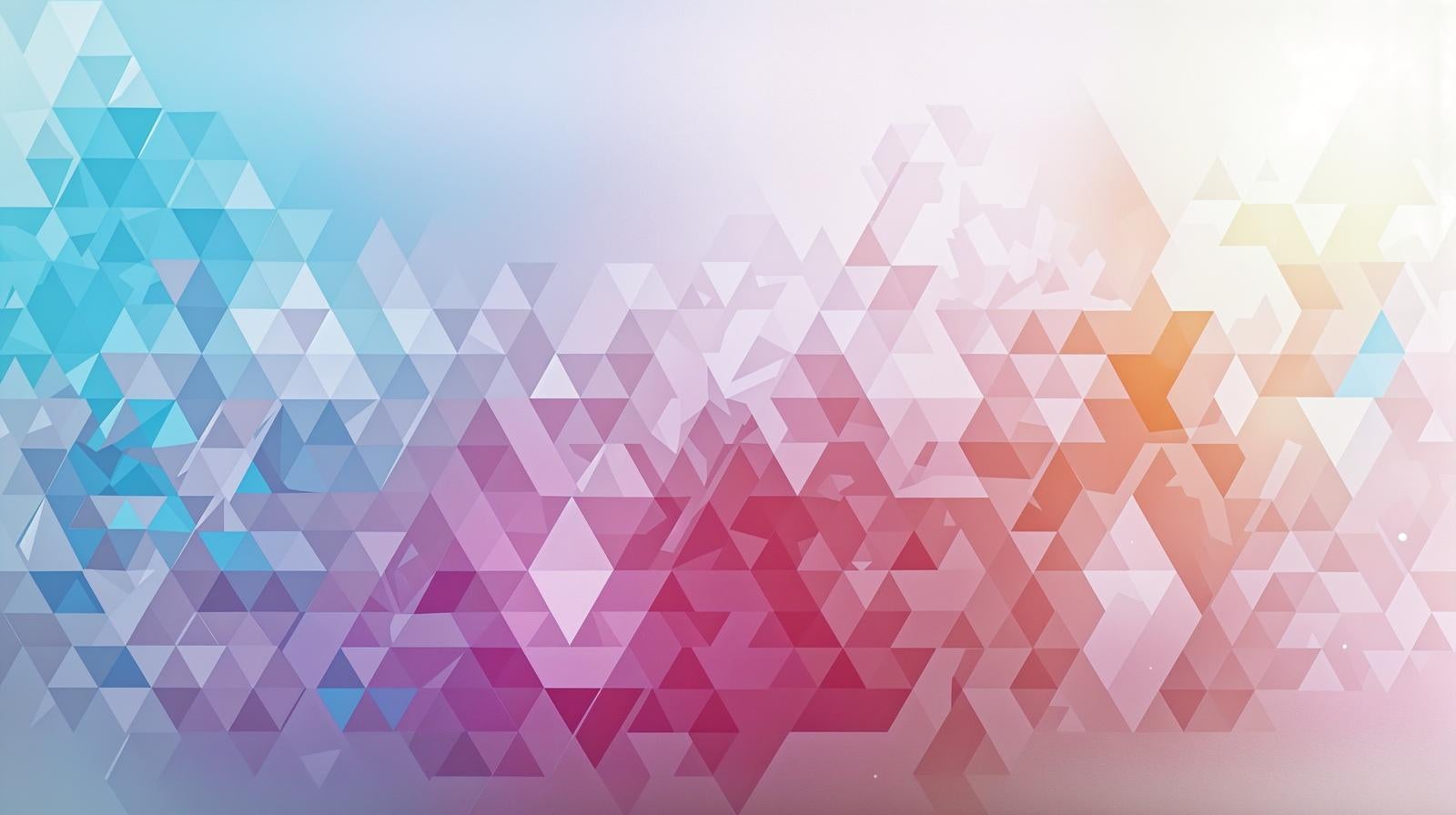 ブルーからピンクのグラデーションに三角形が配置された幾何学模様