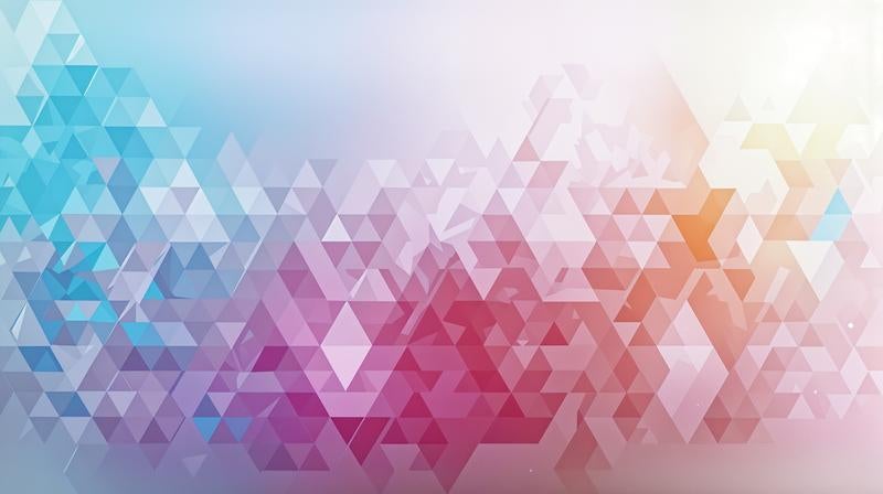 ブルーからピンクへ変化する三角形の抽象的パターンの写真