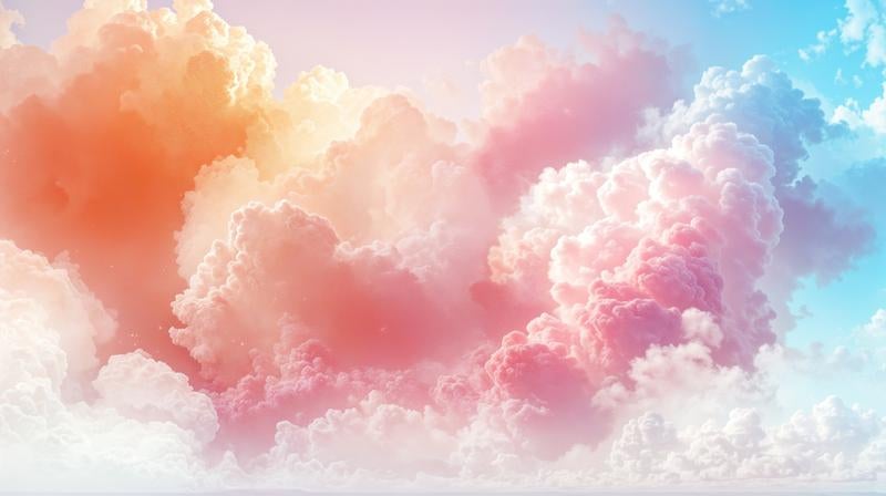 カラフルなグラデーションの積雲の写真