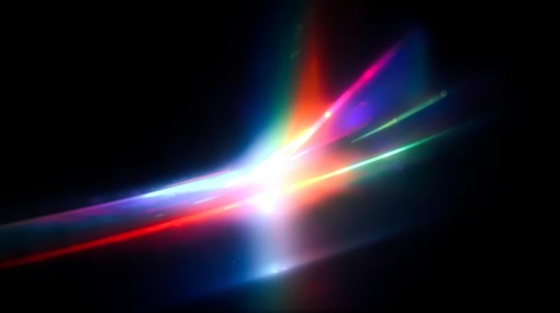 レンズフレアの光線の写真