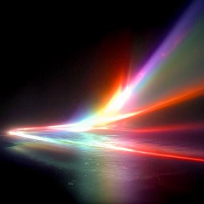 オーロラのようなスペクトルの写真