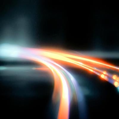 オレンジの光が描く幻想的な軌跡の素材