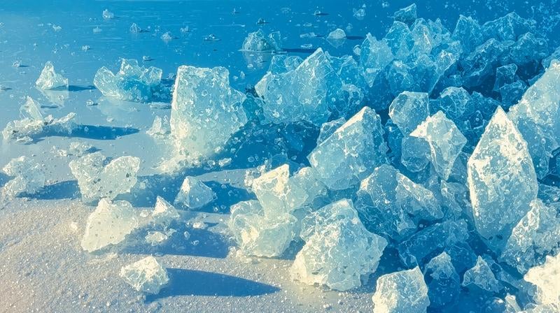 ゴロゴロ転がる氷塊の写真