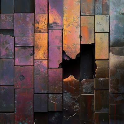 メタリック素材のな錆模様の写真