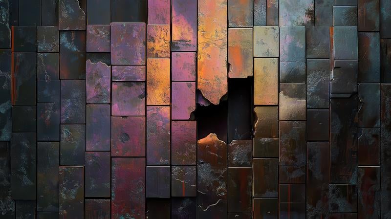 メタリック素材のな錆模様の写真