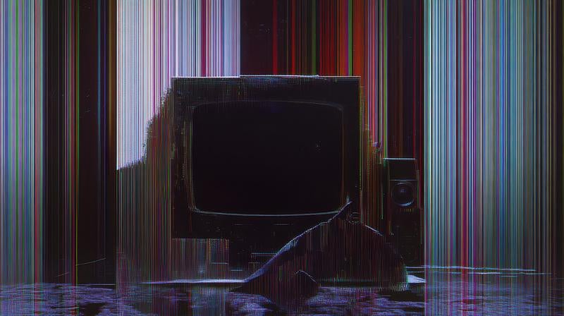 ノイズが映る故障画面の写真