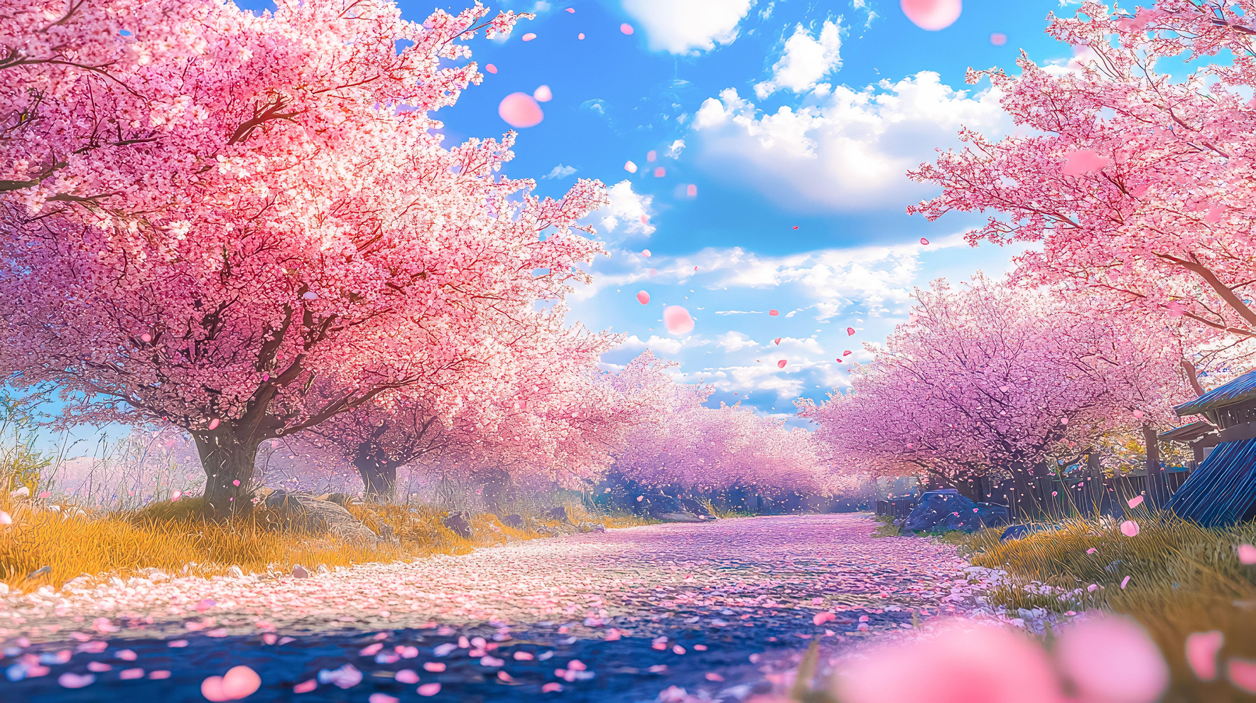 満開の桜並木の無料のAI画像素材 - ID.93851｜フリー素材 ぱくたそ