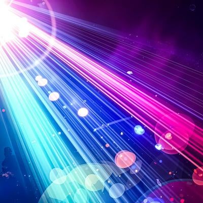 テクノロジーテーマの近未来的なネオン光線デザイン背景の写真