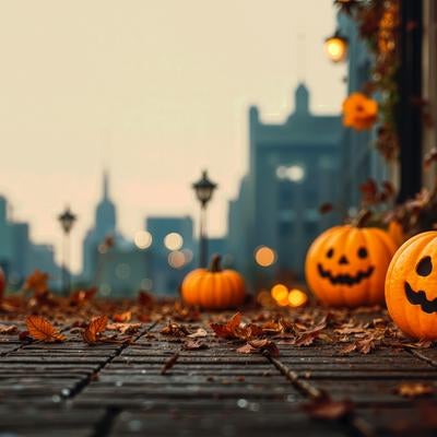 徘徊するジャックランタン（ハロウィン）の写真