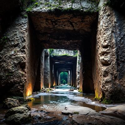 太古の自然が創り出す荘厳な岩の回廊の写真