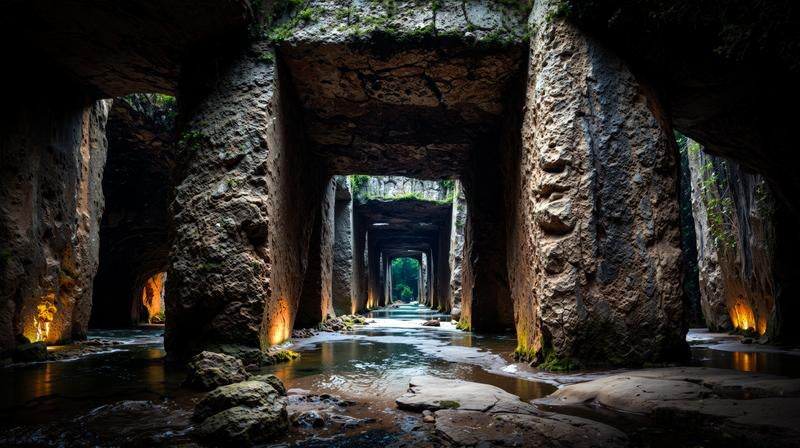 太古の自然が創り出す荘厳な岩の回廊の写真