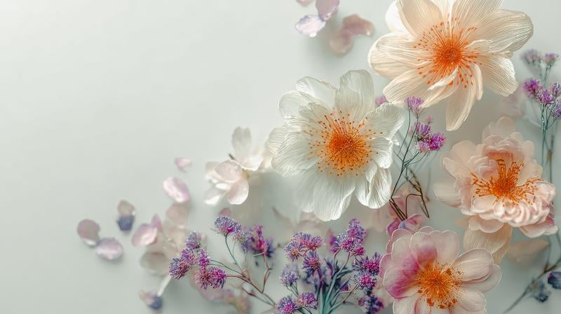 花びらの重なりと立体感が魅せる花飾りの写真