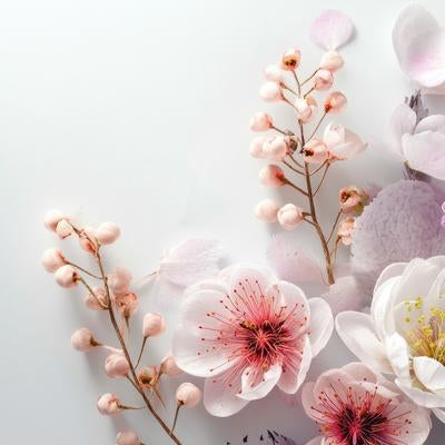 丸い蕾と花の写真