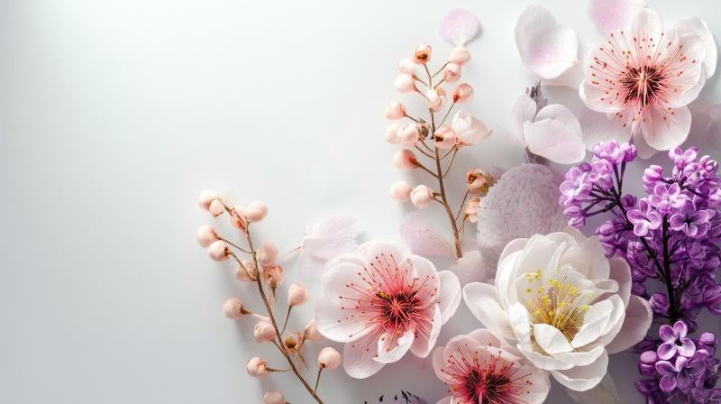 丸い蕾と花の写真